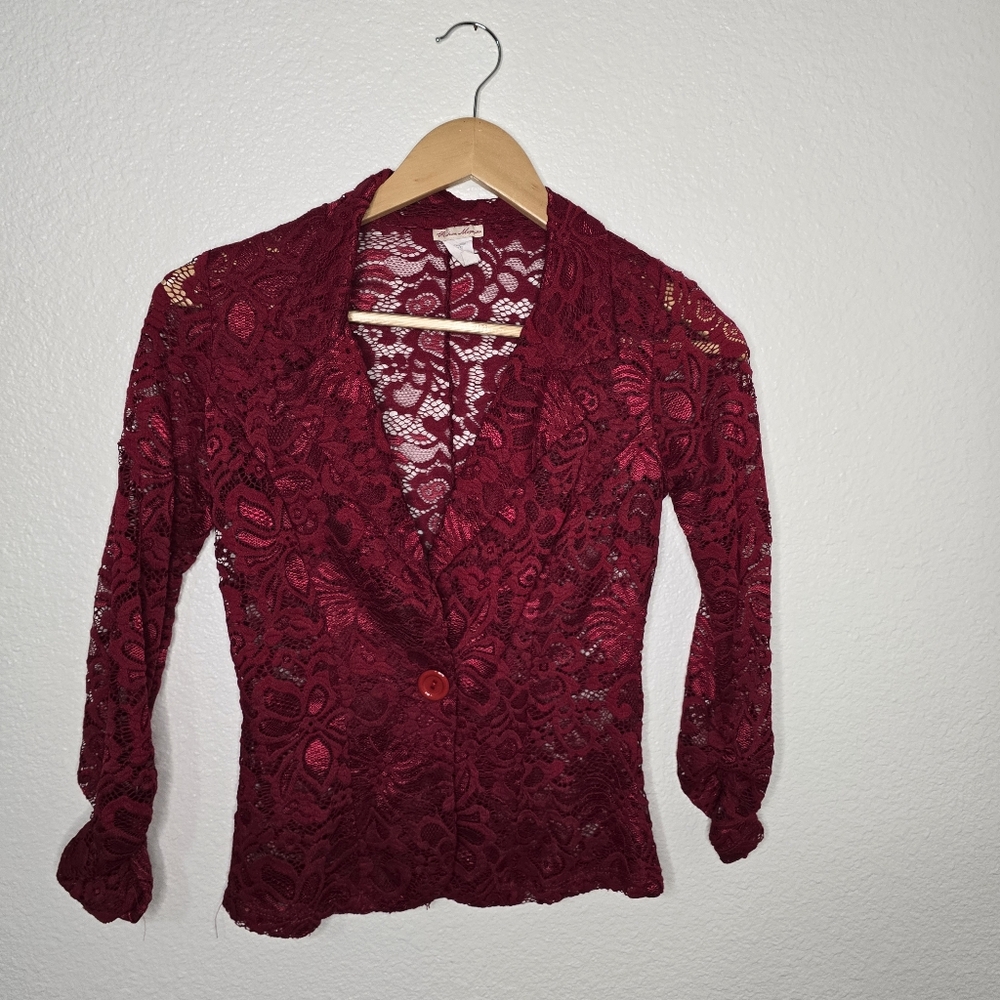 Red Lace Blazer